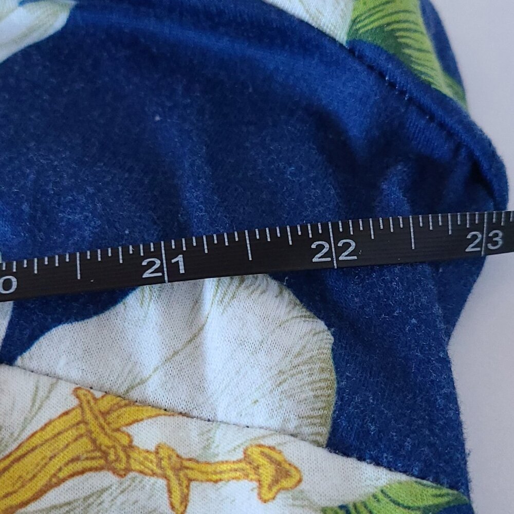 PINUP FASHION FLORAL V-NECK DRESS | BLUE & WHITE | SHORT SLEEVE | SZ 22W - Picture 4 of 14